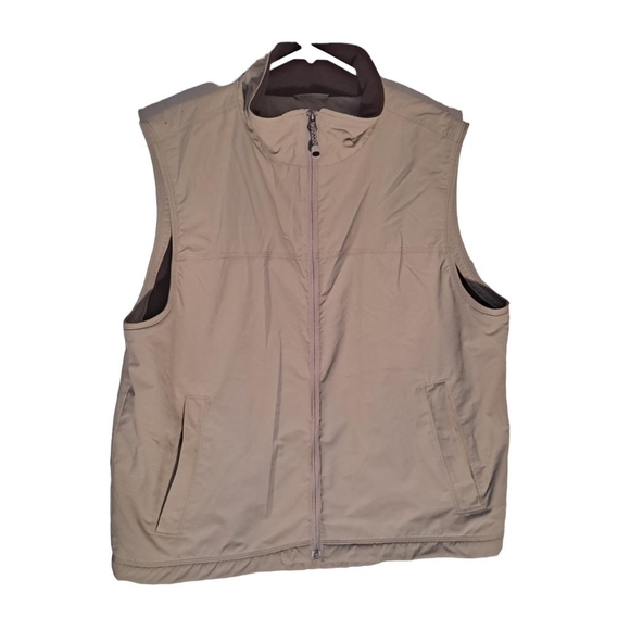 L.L. BEAN Tan Full Zip Sleeveless Vest Size Large Regular - Picture 1 of 5